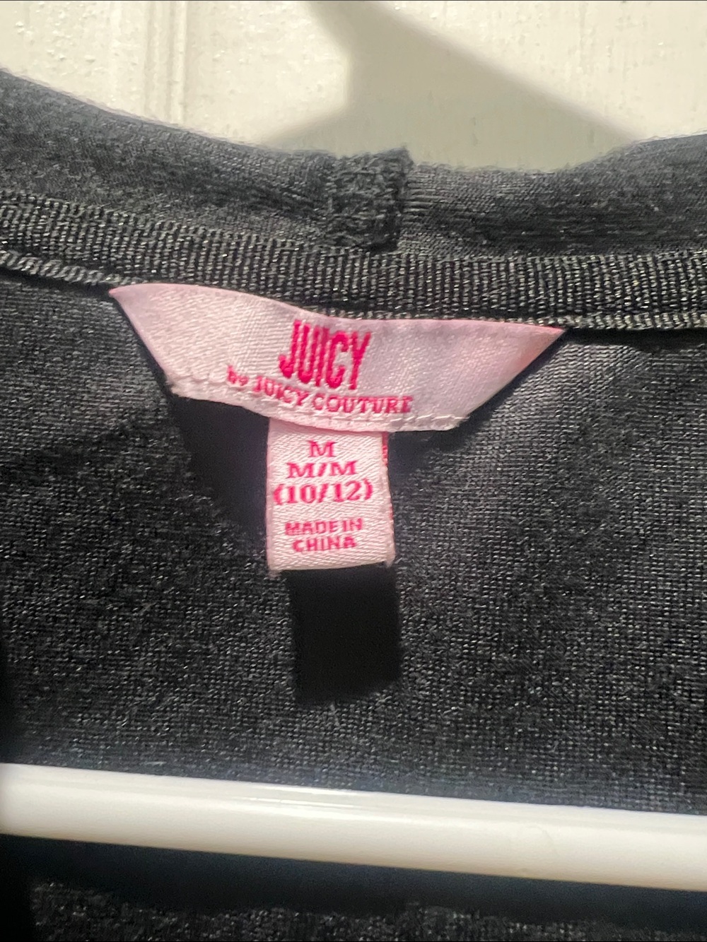 Juicy Couture Black Velvet Zip Hoodie with Gold Crown Pin - Picture 2 of 8